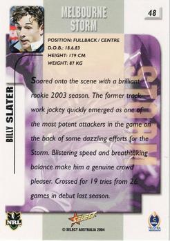 2004 Select Authentic #48 Billy Slater Back